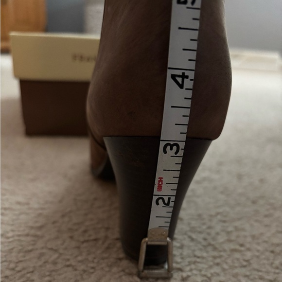 Franco Sarto Appeal Heel Suede Ankle Booties - Tobacco - Picture 6 of 6